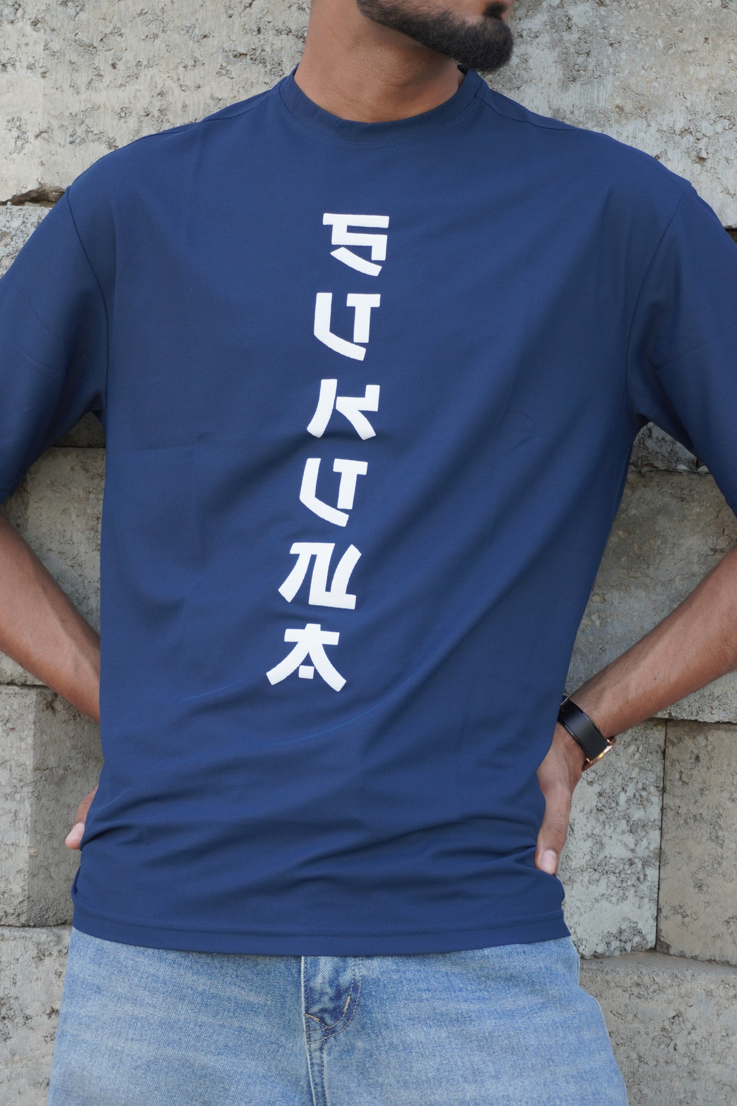 Sukuna Anime Graphic T-Shirt – Blue | 180 GSM Premium Streetwear Tee
