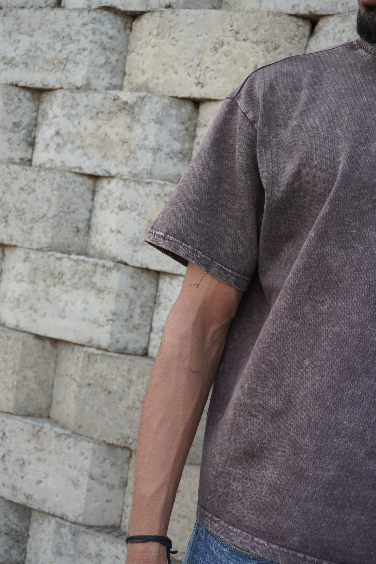 Vintage Acid Wash Boxy Fit T-Shirt – 250 GSM Heavyweight Cotton