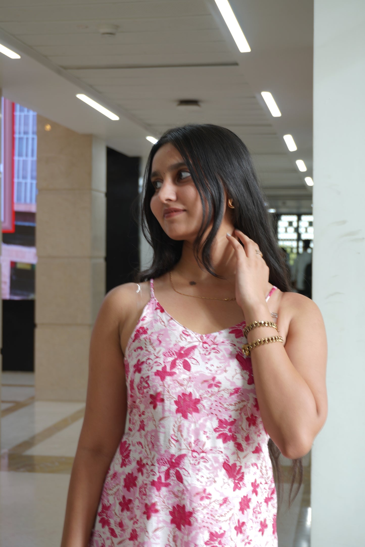 Pure Cotton Backless Floral Kurti for Women | Halter Neck Summer Kurti