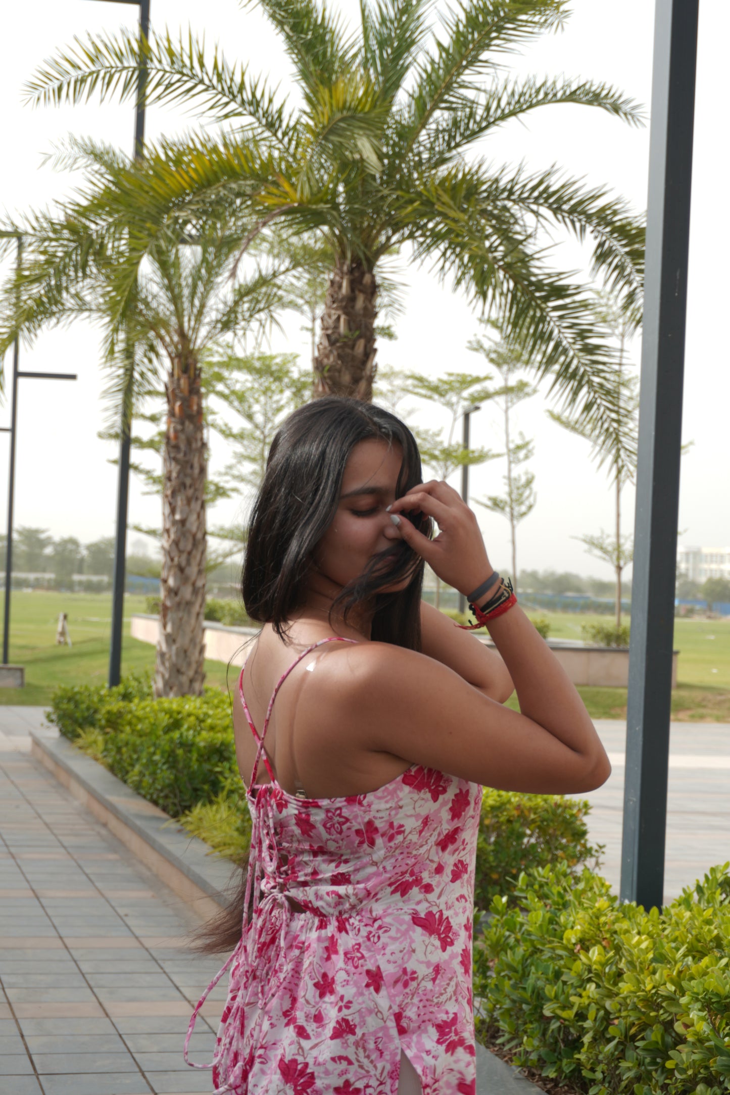 Pure Cotton Backless Floral Kurti for Women | Halter Neck Summer Kurti