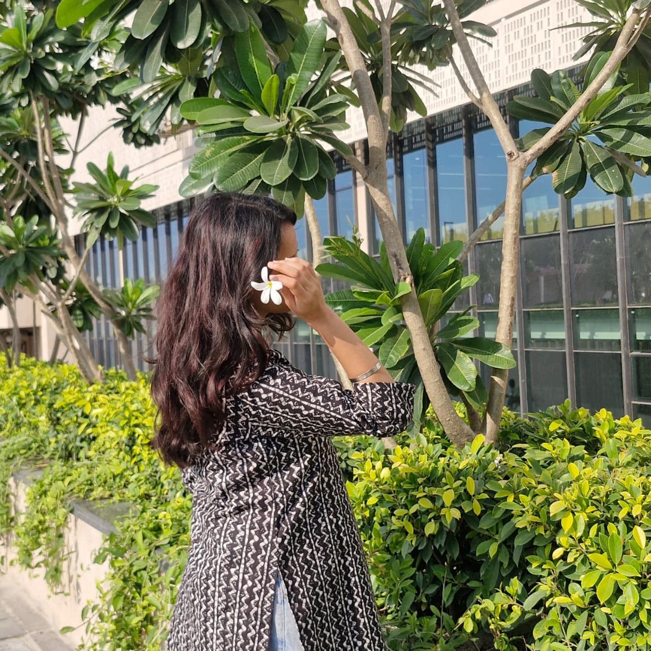 Black Cotton Short Kurti with Sweetheart Neck & Deep Back | 3/4 Sleeves