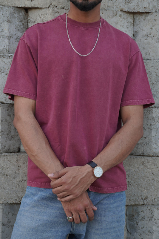 Onion Acid Wash Boxy Fit T-Shirt – 250 GSM Heavyweight Cotton