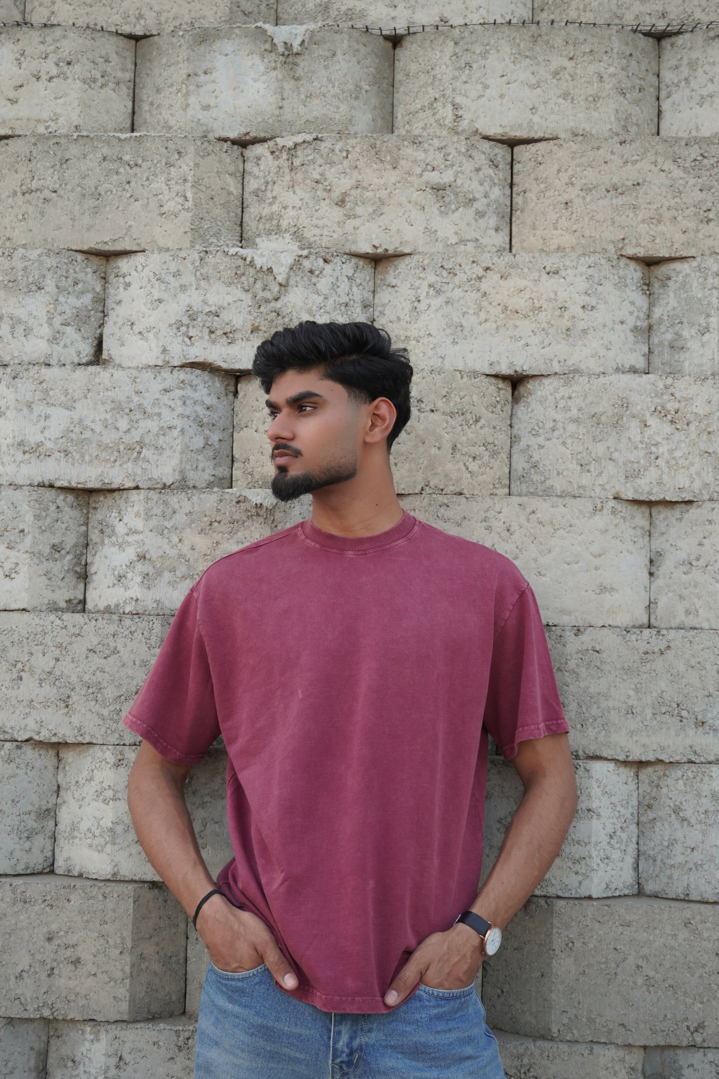 Onion Acid Wash Boxy Fit T-Shirt – 250 GSM Heavyweight Cotton