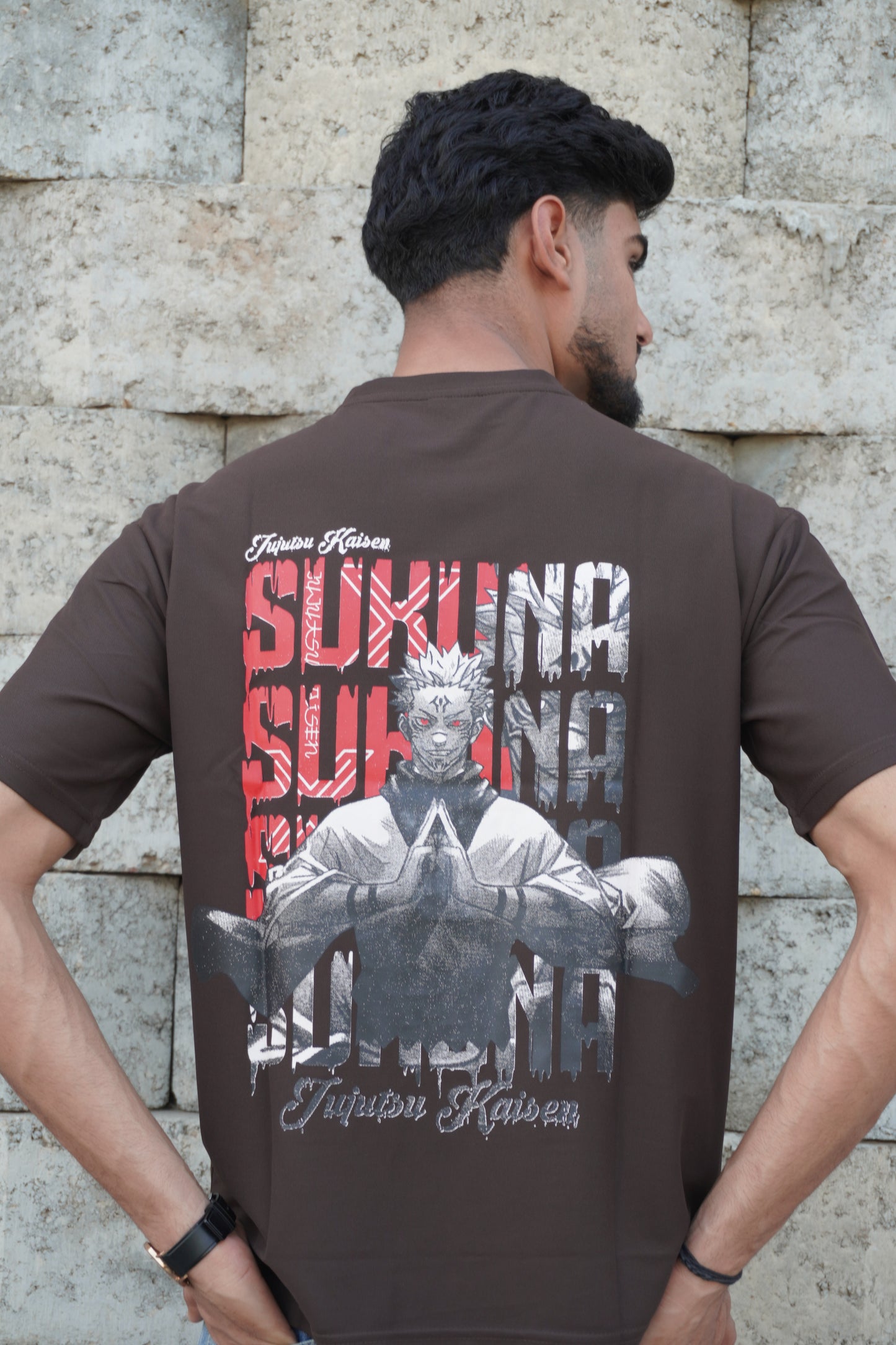 Sukuna Anime Graphic T-Shirt – Brown | 180 GSM Premium Streetwear Tee