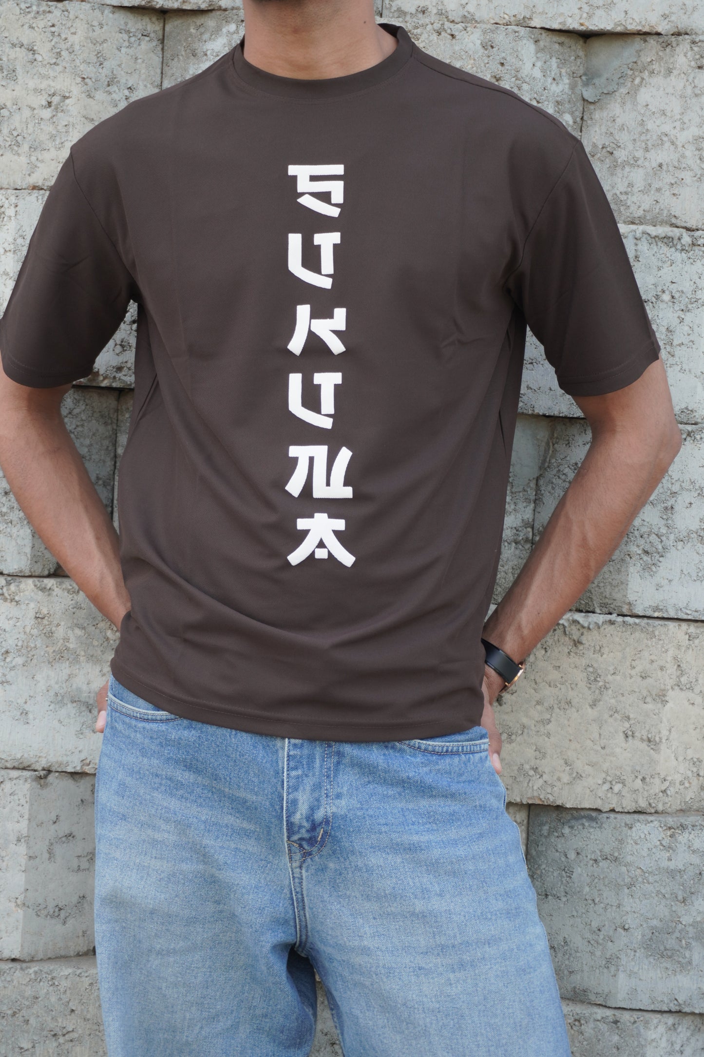 Sukuna Anime Graphic T-Shirt – Brown | 180 GSM Premium Streetwear Tee