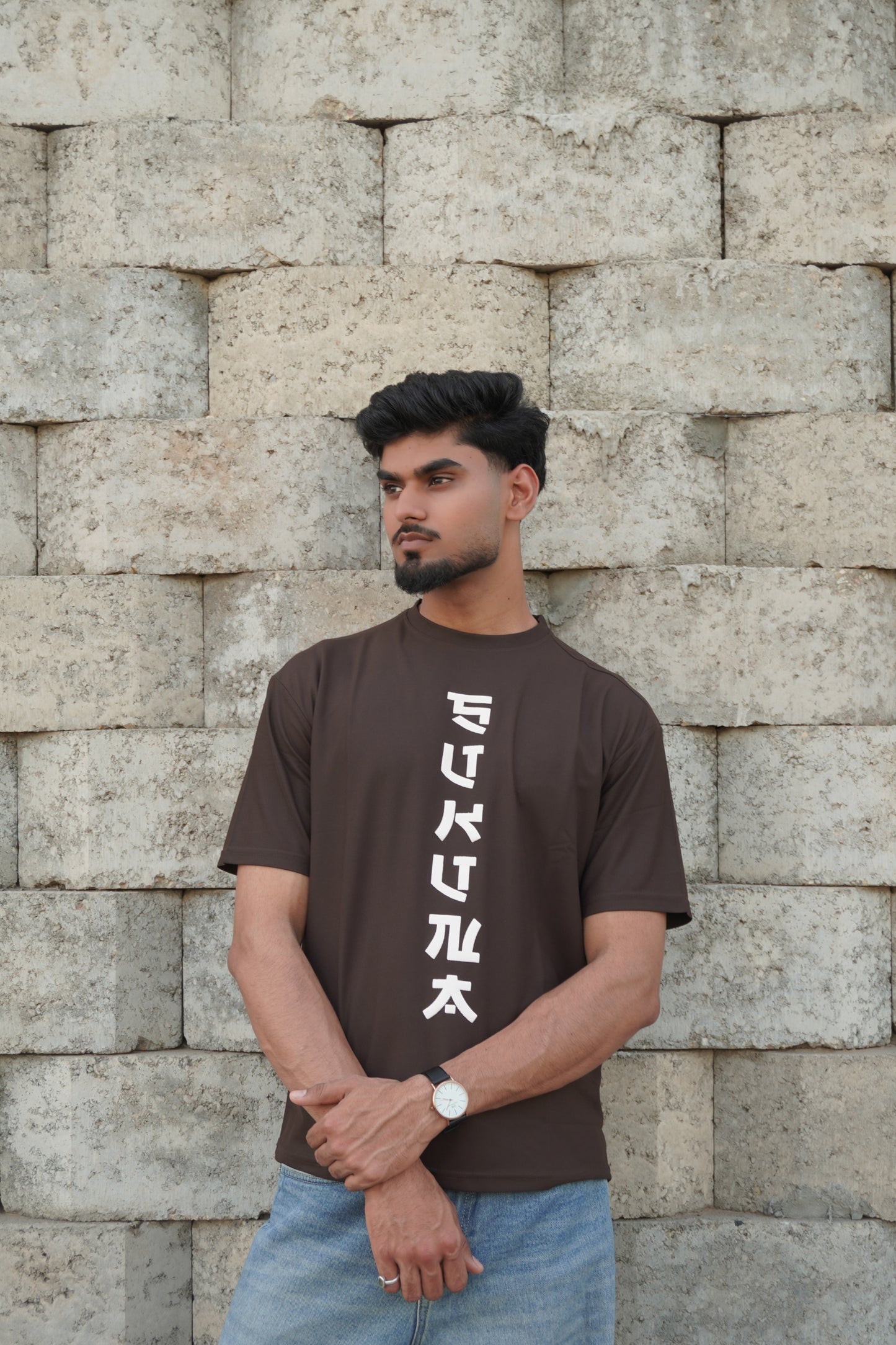 Sukuna Anime Graphic T-Shirt – Brown | 180 GSM Premium Streetwear Tee