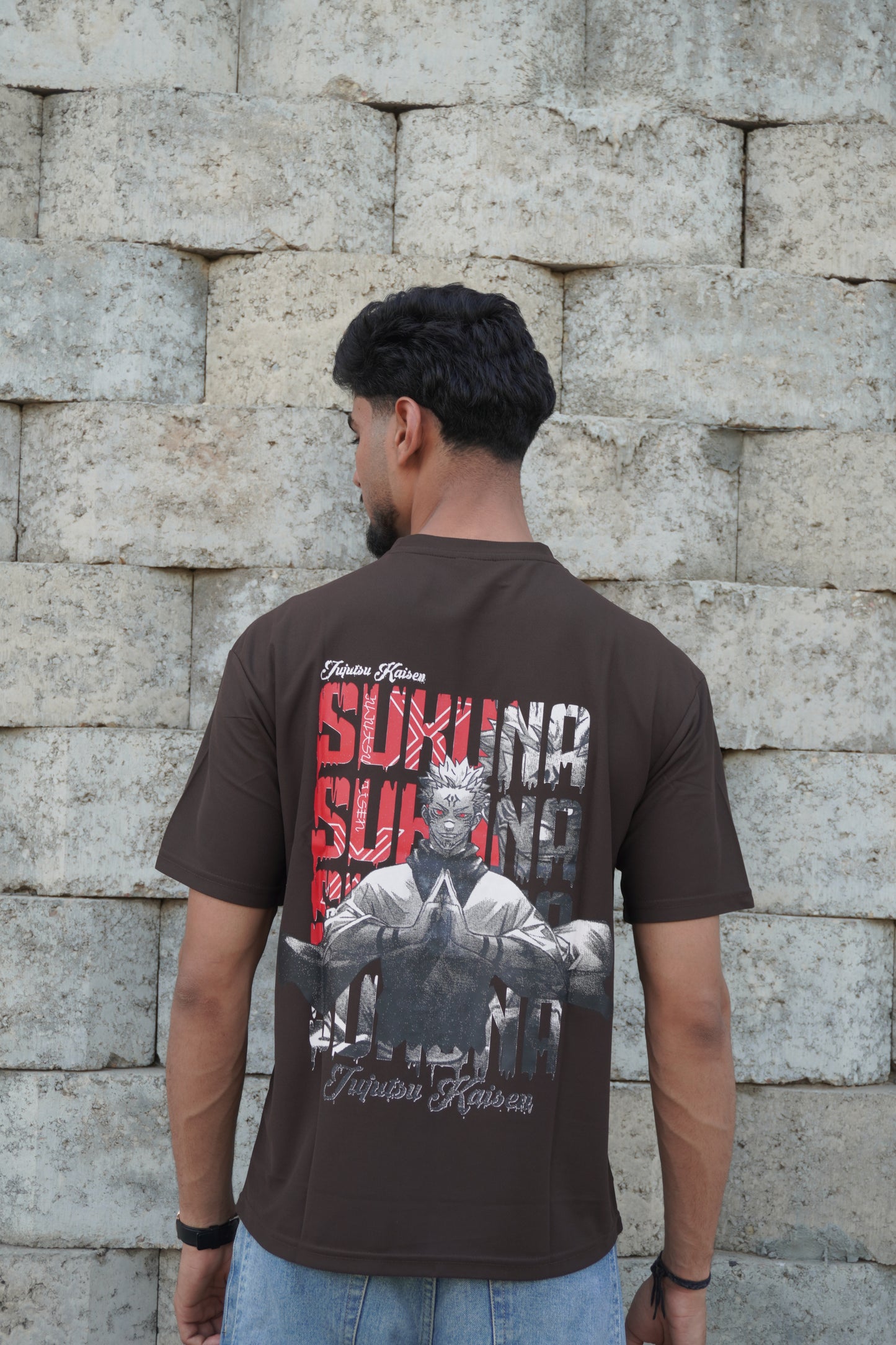 Sukuna Anime Graphic T-Shirt – Brown | 180 GSM Premium Streetwear Tee
