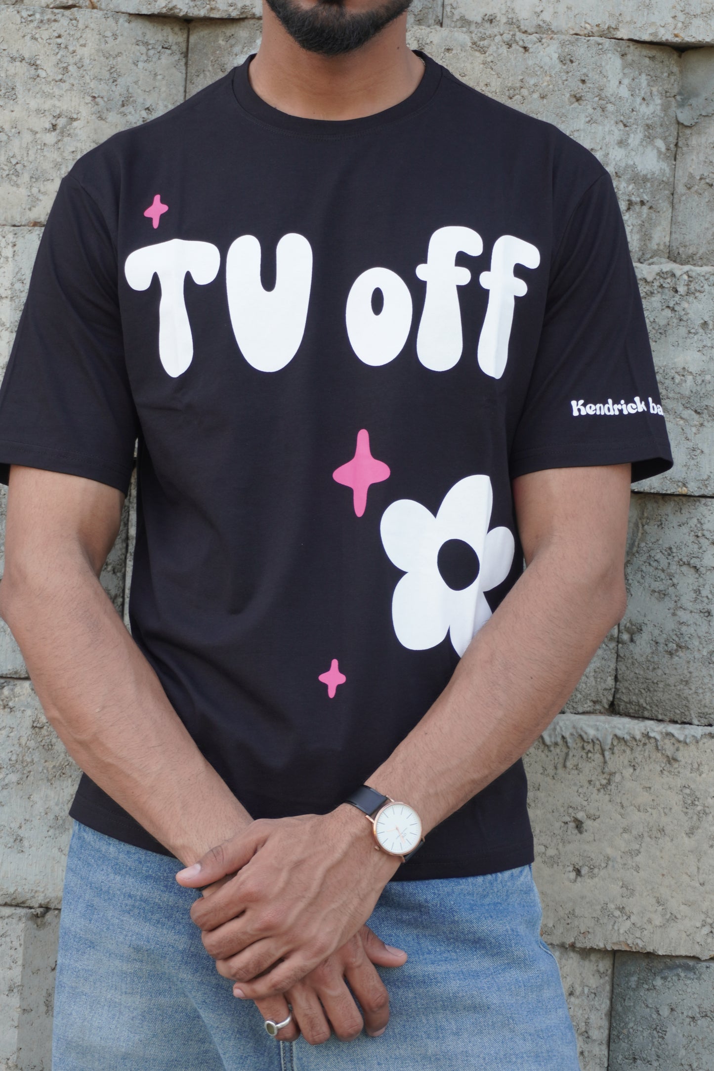 TV Off Graphic Printed T-Shirt – Black | 220 GSM Pure Cotton
