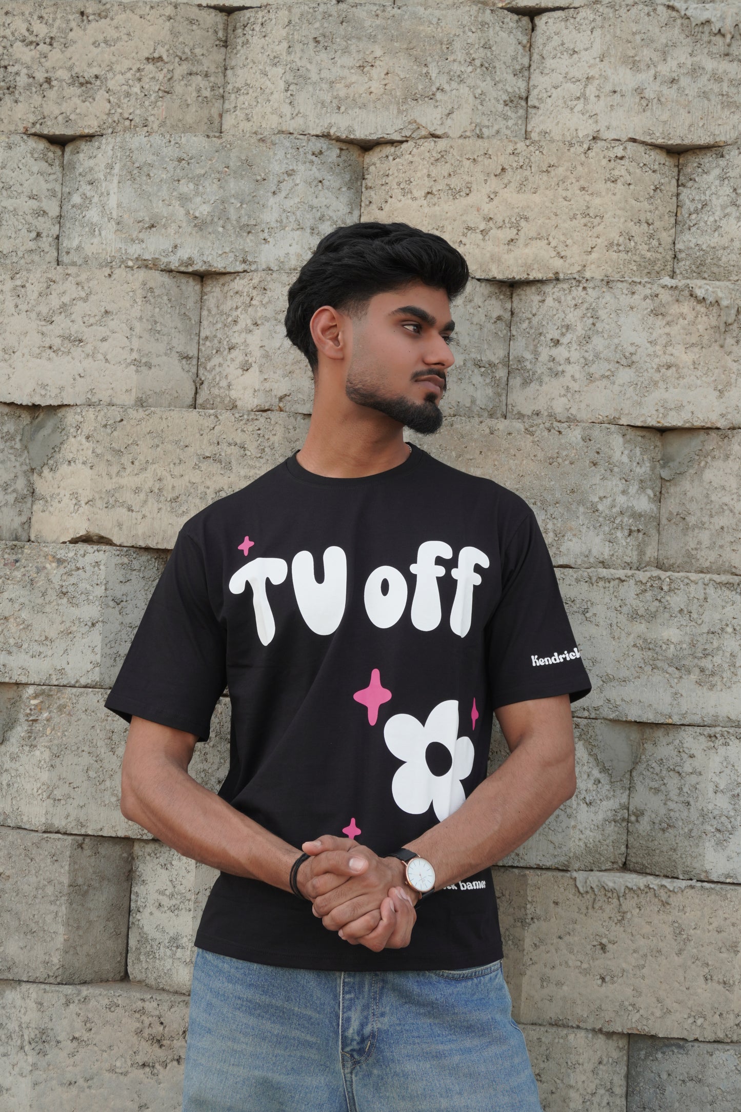 TV Off Graphic Printed T-Shirt – Black | 220 GSM Pure Cotton
