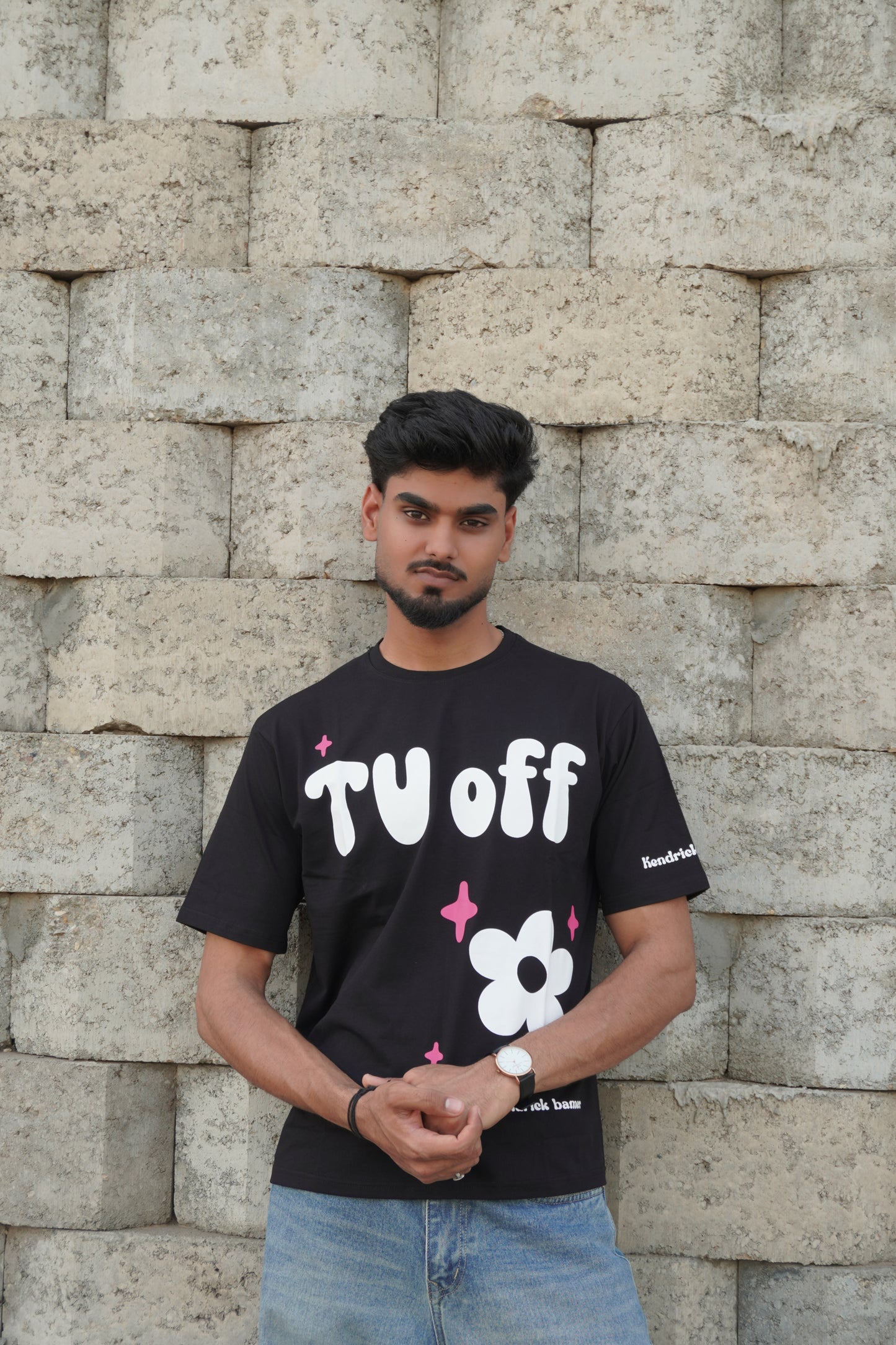 TV Off Graphic Printed T-Shirt – Black | 220 GSM Pure Cotton