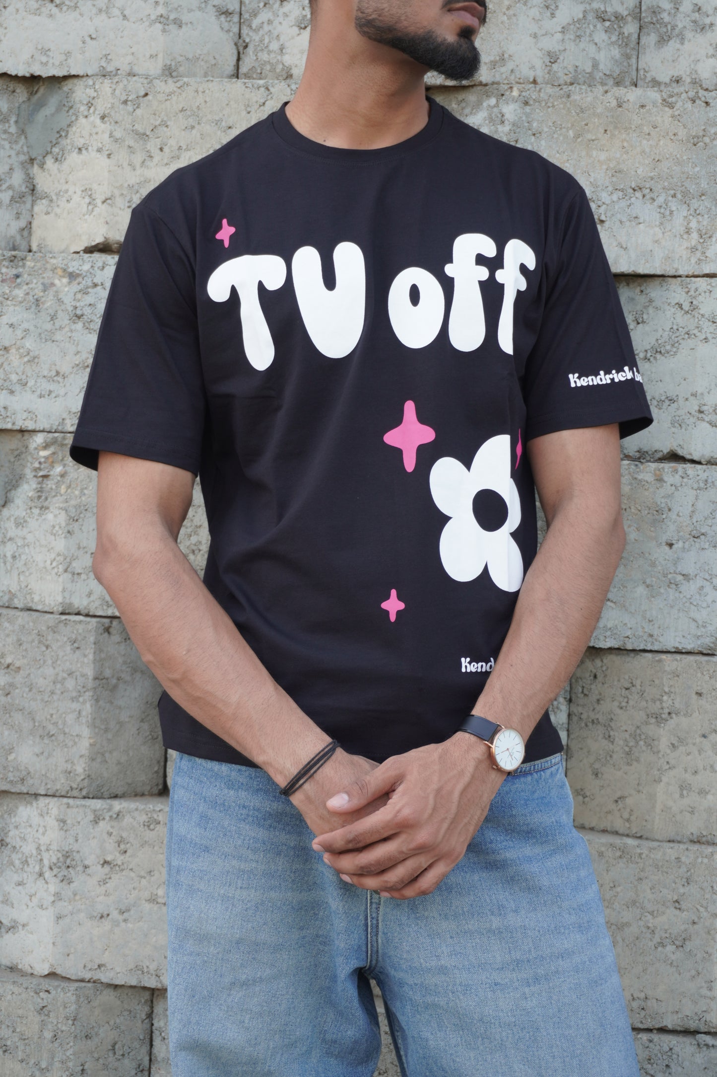 TV Off Graphic Printed T-Shirt – Black | 220 GSM Pure Cotton