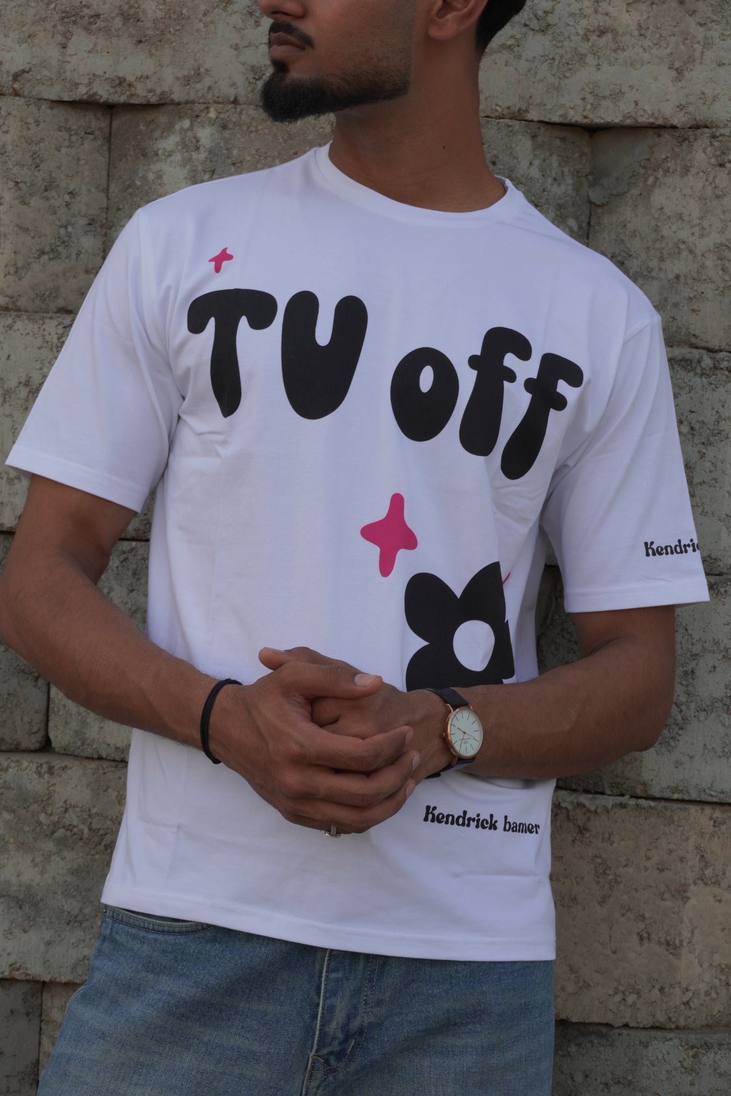 TV Off Graphic Printed T-Shirt – White | 220 GSM Pure Cotton