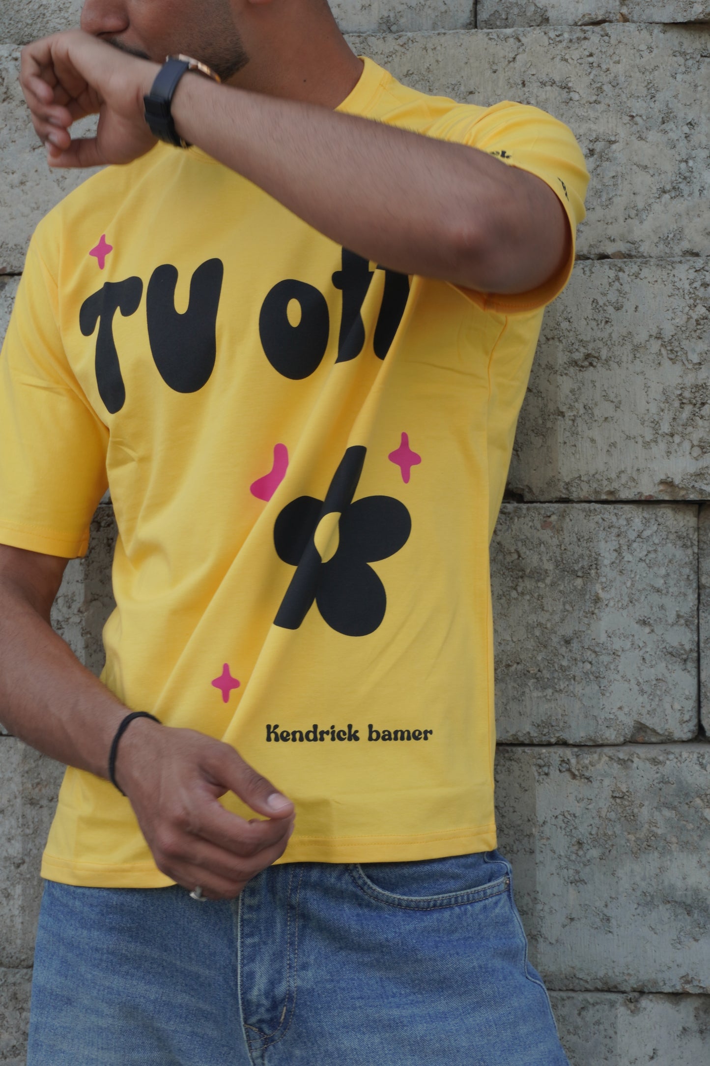 TV Off Graphic Printed T-Shirt – Yellow | 220 GSM Pure Cotton