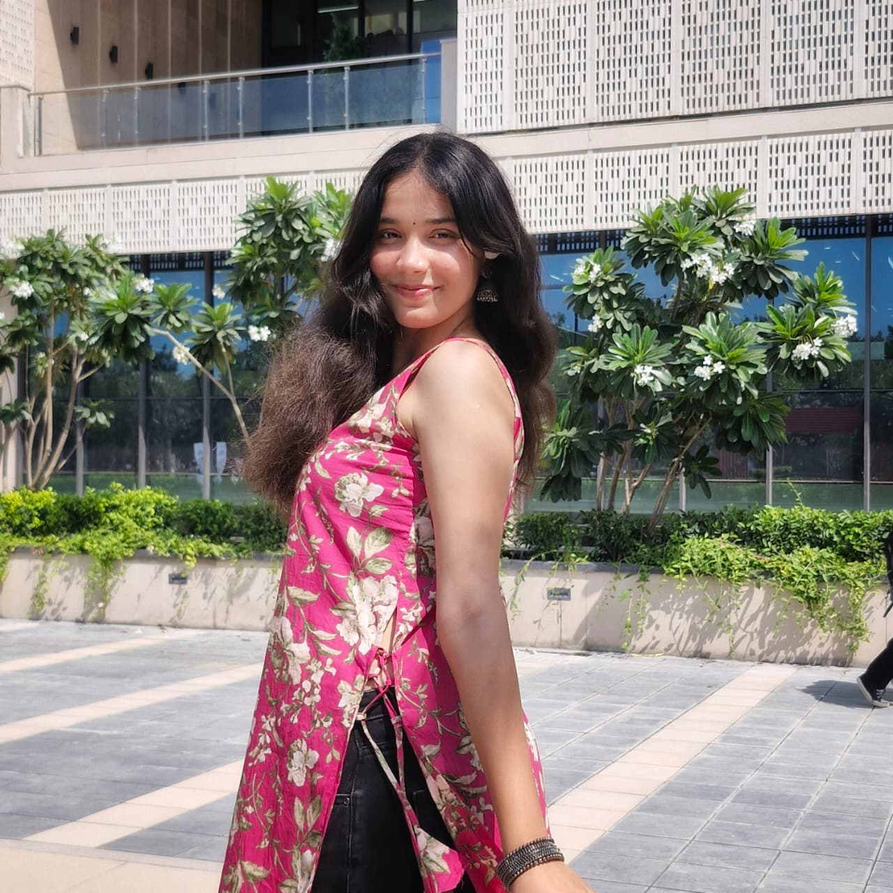 Long Cotton Floral Kurti for Women – Square Neck Festive & Casual Wear