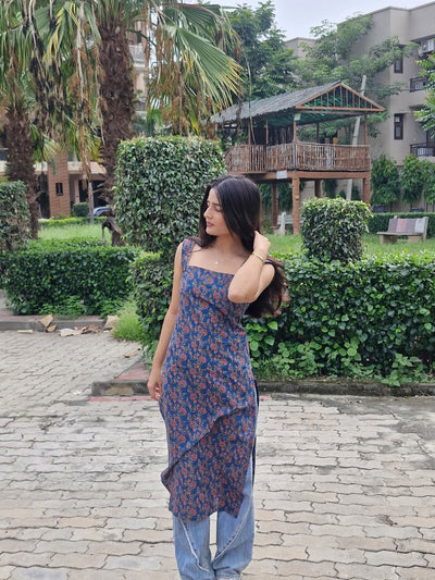 Tavisha - Women’s Long Sleeveless Kurti with Corset Back – Elegant & Stylish Fitwear