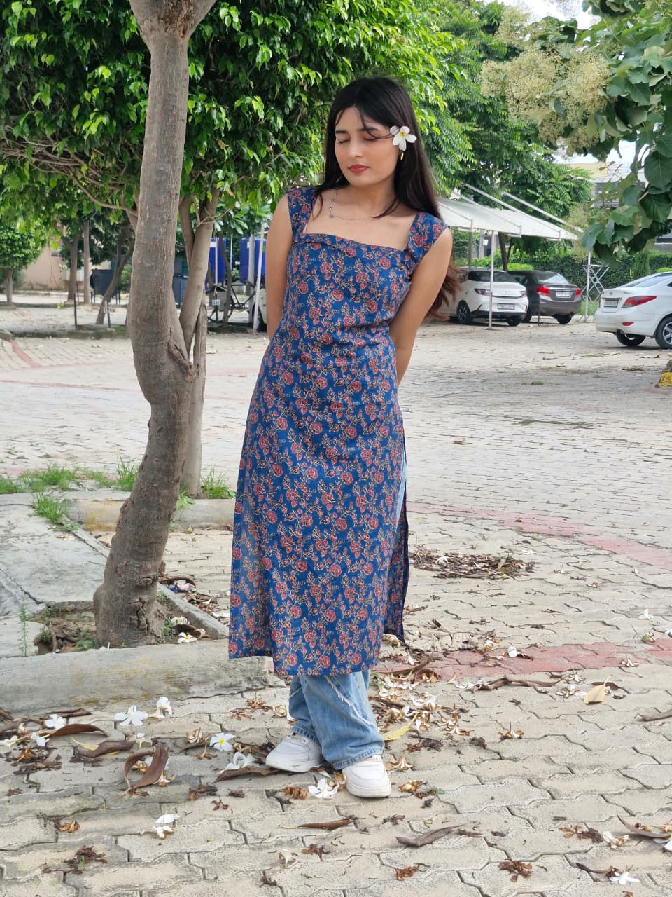 Tavisha - Women’s Long Sleeveless Kurti with Corset Back – Elegant & Stylish Fitwear